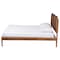 Baxton Studio Thatcher Mid-Century Modern Walnut Brown Finished Wood Queen Size Platform Bed with Woven Rattan 243-13444-ZORO - alternate 6